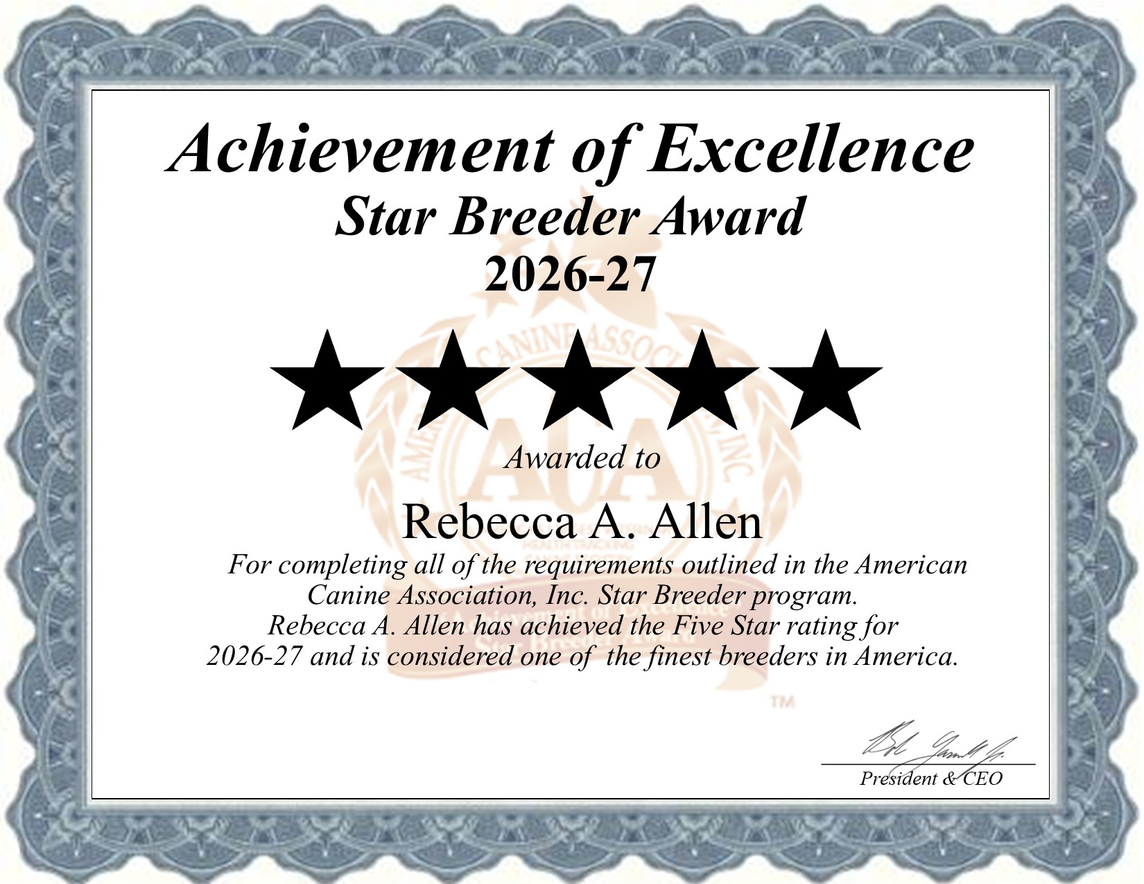 Rebecca A, Allen, dog, breeder, star, certificate, Rebecca A-Allen, Simms, TX, Texas, puppy, dog, kennels, mill, puppymill, usda, 5-star, aca, ica, registered, Cockapoo